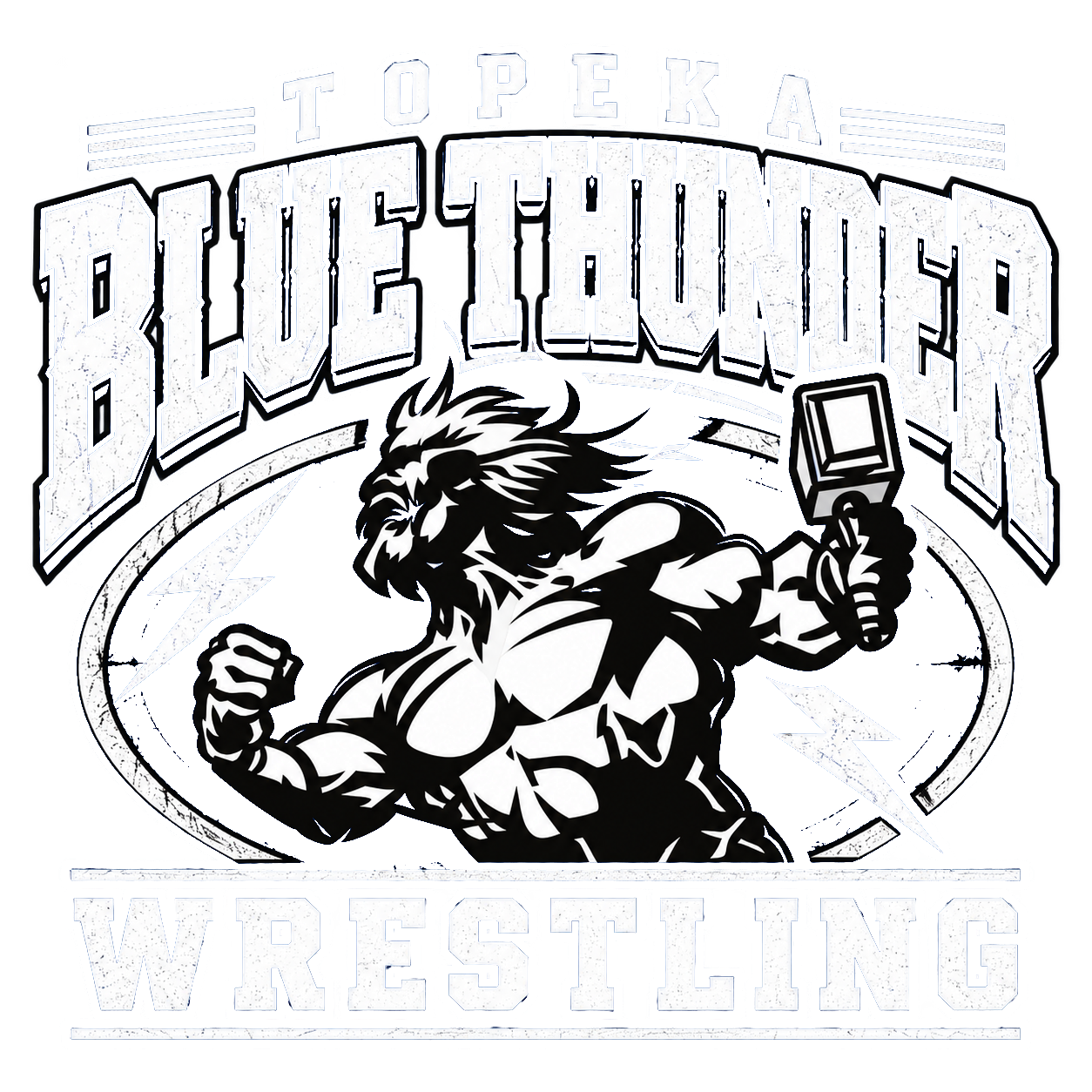 Collegiate Thunder Topeka Blue Thunder wrestling design