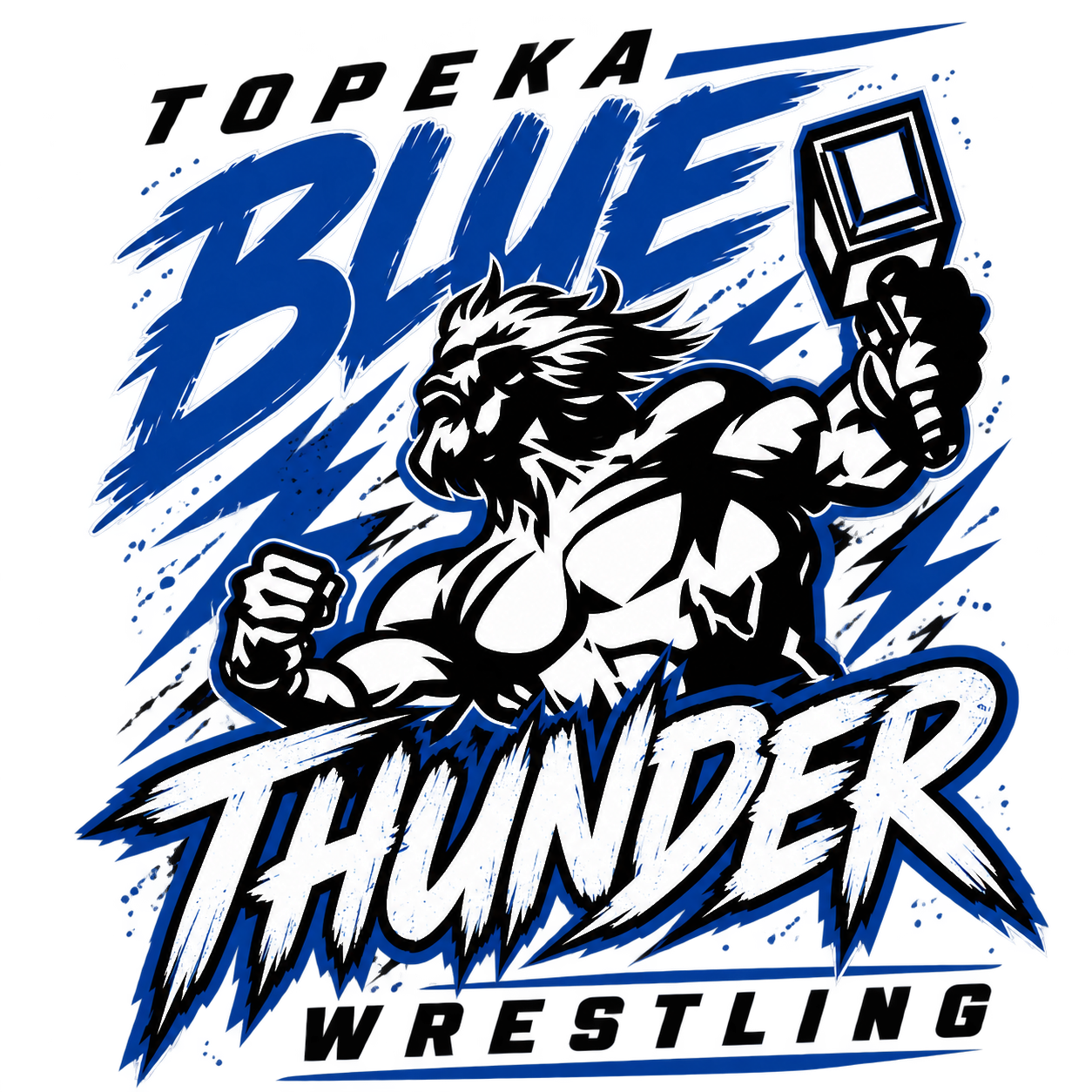 Thunder Strike Topeka Blue Thunder wrestling design