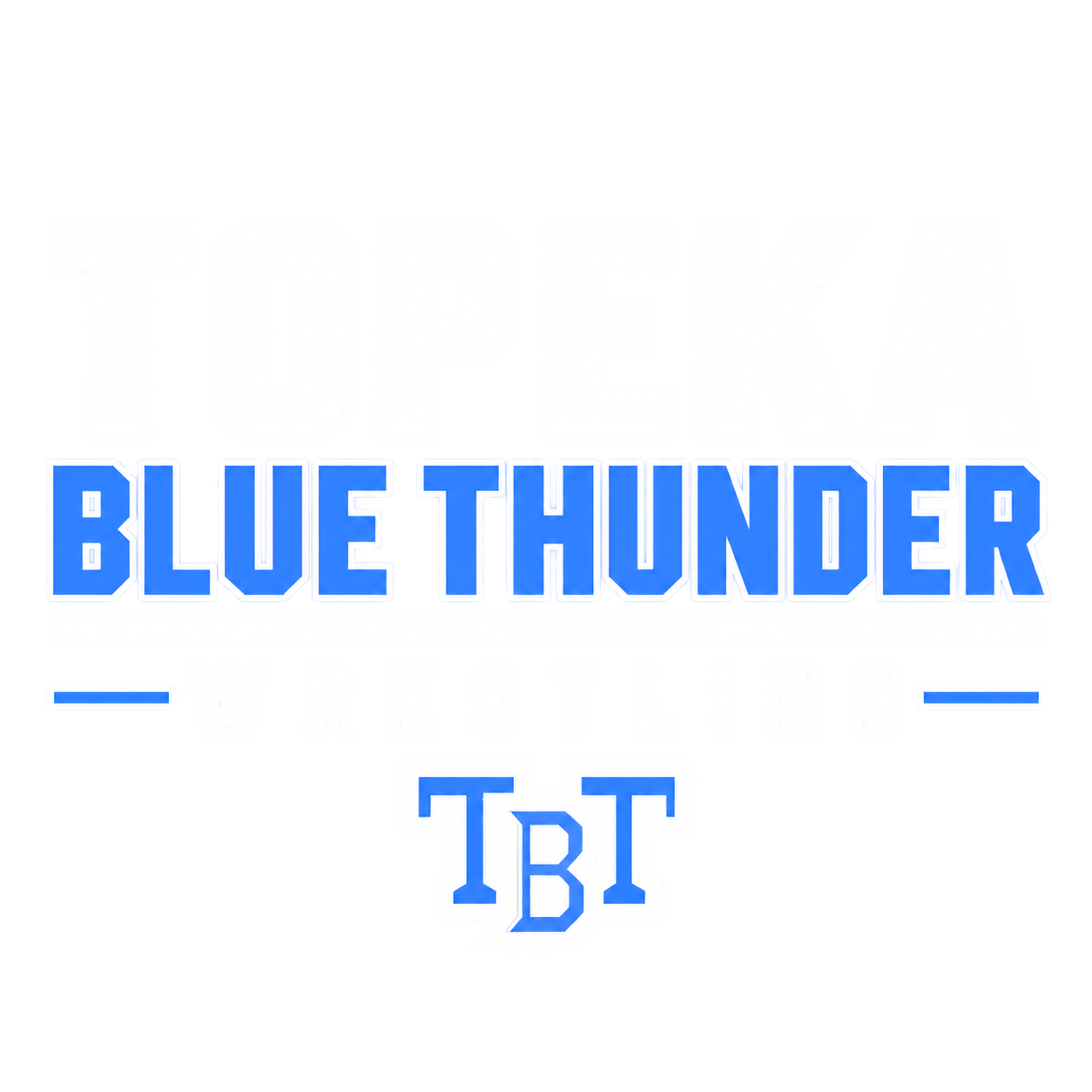 Clean Text TBT Topeka Blue Thunder wrestling design