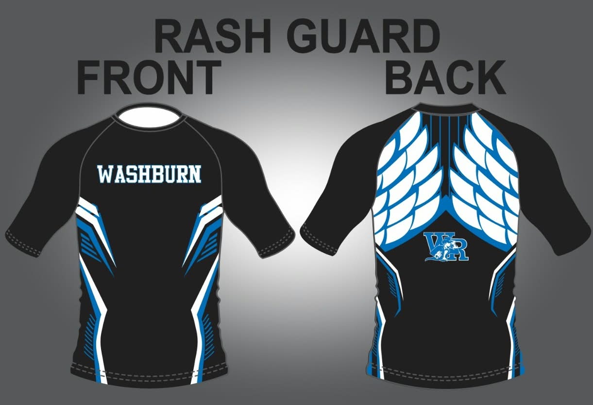 WRHS rashguard manufacturer artwork front and back