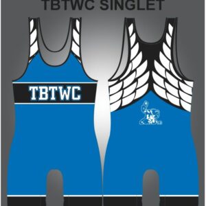 TBTWC mostly blue singlet front and back manufacturing artwork