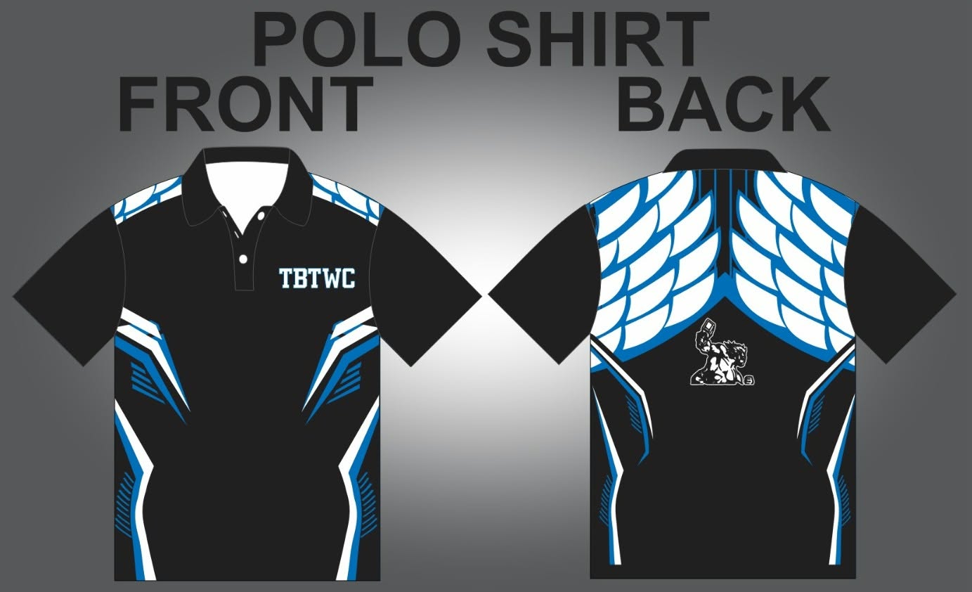 TBTWC polo front and back manufacturing artwork